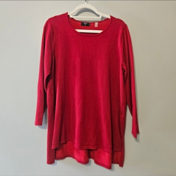 T Tahari Vibrant Red Scoop Neck Sweater - Picture 2 of 5